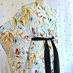 Caftan Light Blue Floral S to Plus New